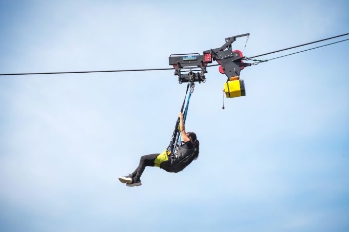 Tyrolienne géante au Skypark Normandie